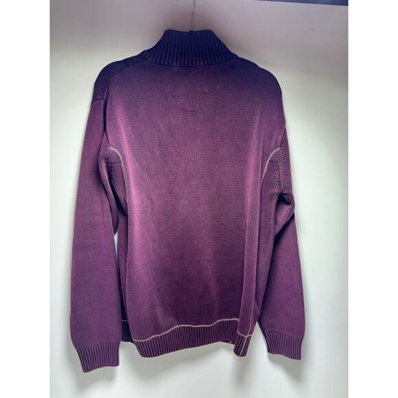 Original Weatherproof Vintage Men’s Sweater Medium Burgundy Quarter Zip - Picture 5 of 11